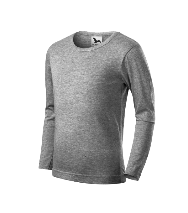 Tričko detské Fit-T LS – farba tmavosivý melír