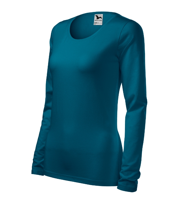Tričko dámske Slim – farba petrol blue