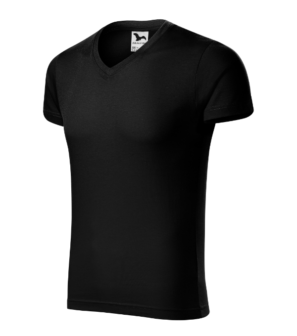 Tričko pánske Slim Fit V-neck – farba čierna