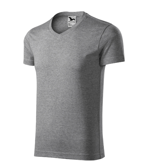 Tričko pánske Slim Fit V-neck – farba tmavosivý melír