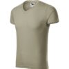 Tričko pánske Slim Fit V-neck – farba svetlá khaki