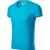 Tričko pánske Slim Fit V-neck – farba tyrkysová