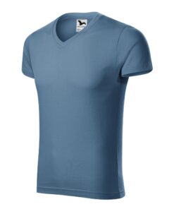 Tričko pánske Slim Fit V-neck – farba denim