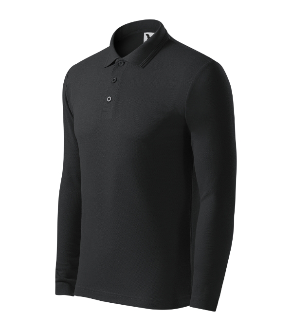 Polokošeľa pánska Pique Polo LS – farba ebony gray