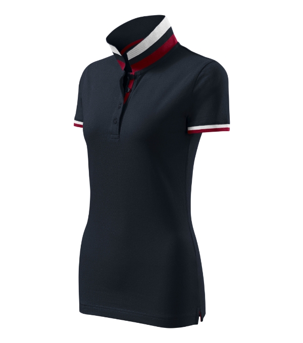 Polokošeľa dámska Collar Up – farba dark navy
