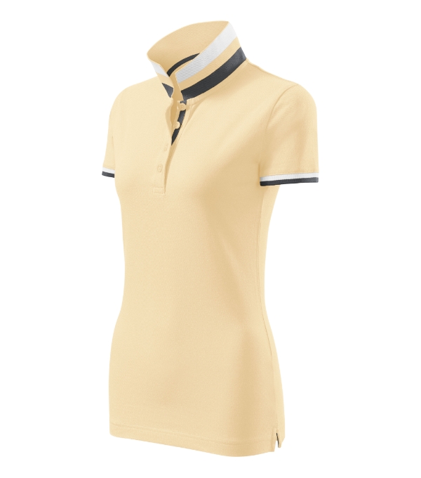 Polokošeľa dámska Collar Up – farba bourbon vanilla