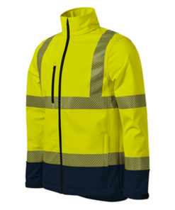 Softshellová bunda unisex HV Drop – farba fluorescenčná žltá