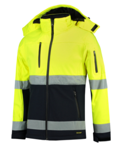 Softshellová bunda unisex Bi-color EN ISO 20471 Softshell – farba fluorescenčná žltá